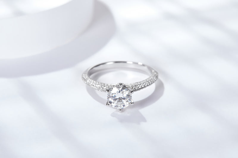 3/5 CT Shiny Moissanite Ring Customizable Exclusive Name