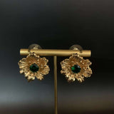 Flower necklace ring earrings set
