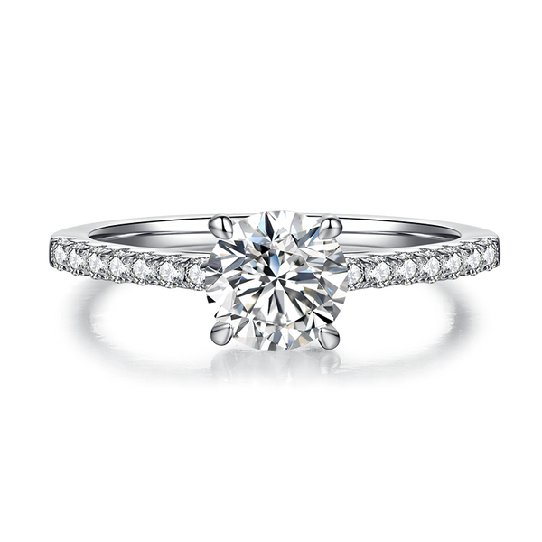 1CT Square Shiny Moissanite Ring Customizable Exclusive Name
