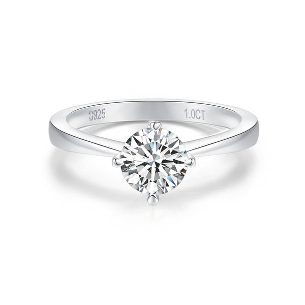 1CT 4-Prong Moissanite Ring Customizable Exclusive Name
