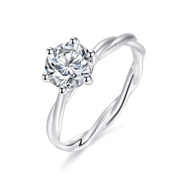 1CT Vine 6-Prong Moissanite Ring Customizable Exclusive Name