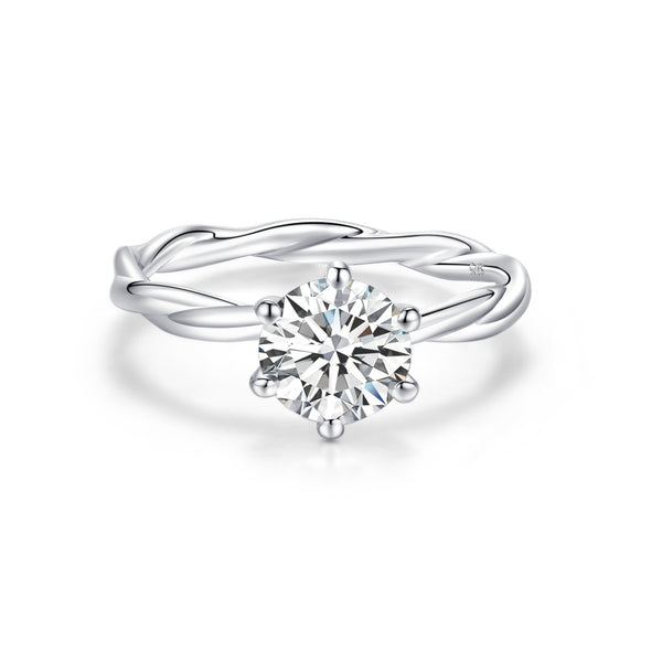1CT Vine 6-Prong Moissanite Ring Customizable Exclusive Name