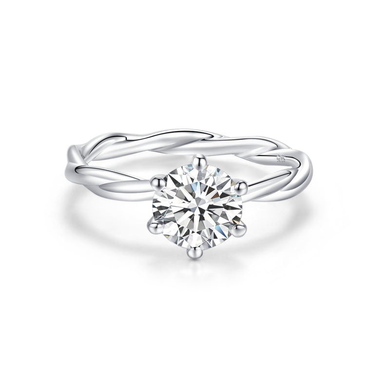 1CT Vine 6-Prong Moissanite Ring Customizable Exclusive Name