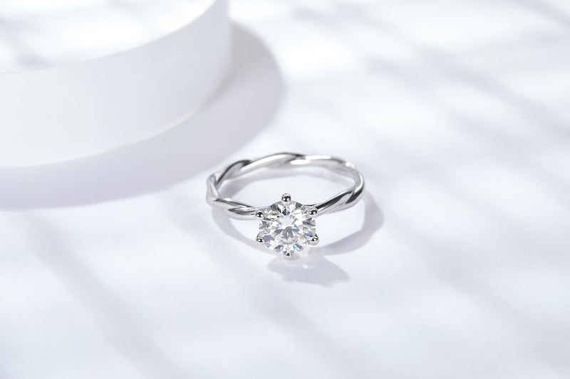 1CT Vine 6-Prong Moissanite Ring Customizable Exclusive Name